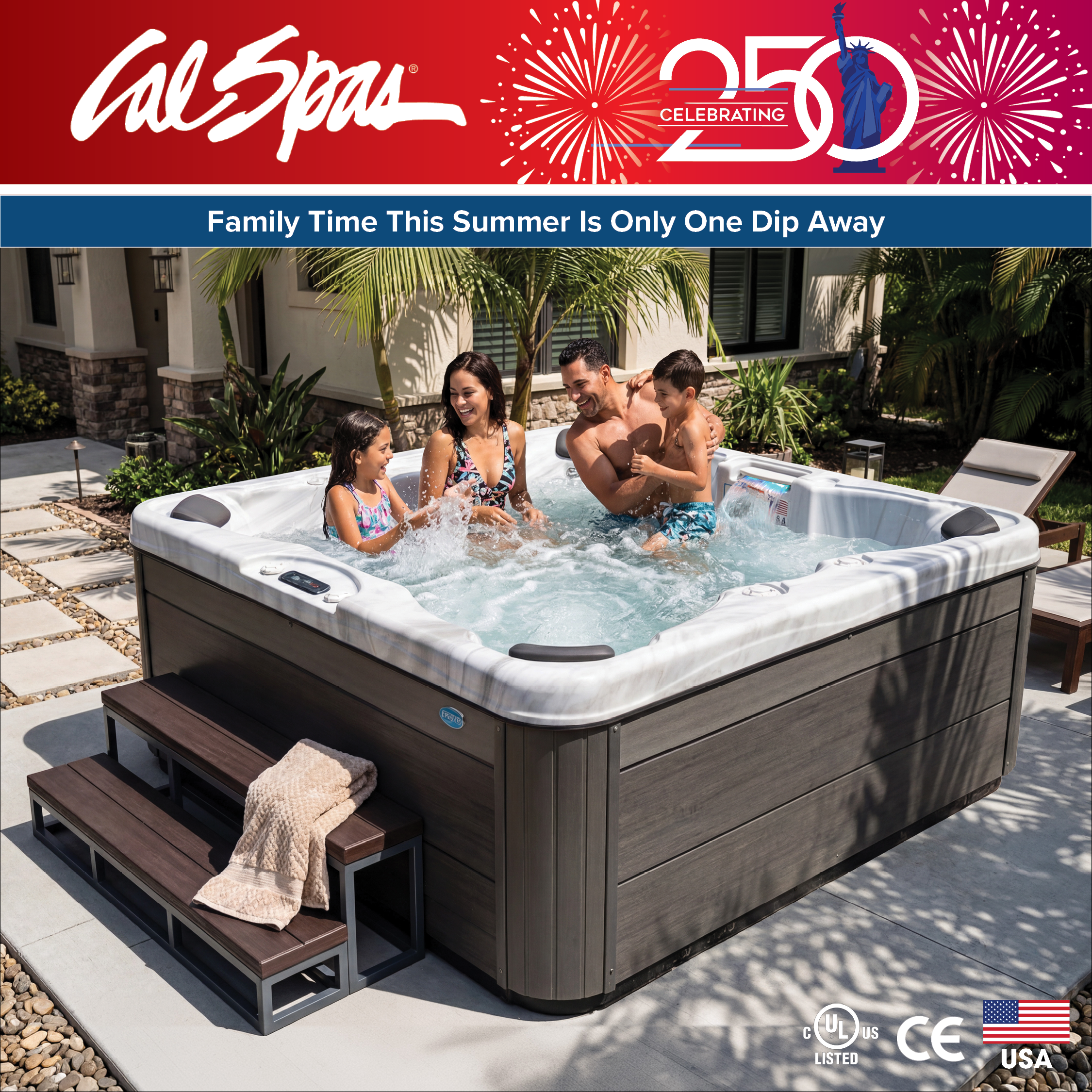 Calspas hot tub being used in a family setting - Toledo